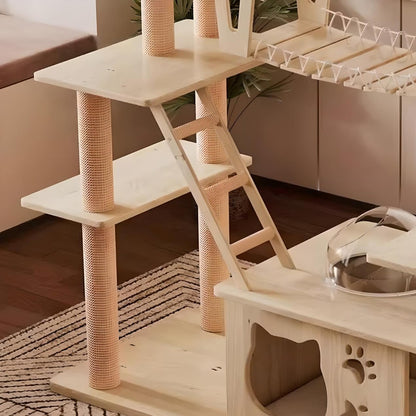 Large Wooden Cat Tower for Big Cats