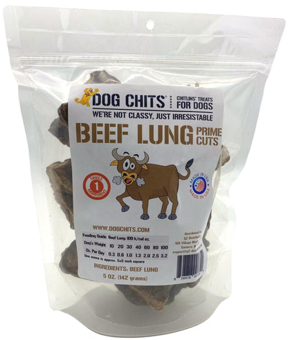 Dog Chits Bison Lung Fillets Dog and Puppy Treats - All Natural Grain and Chemical Free Training Chews - High Protein and Low Fat - Supports Dental Health - Made in The USA - Large 10 oz Bag