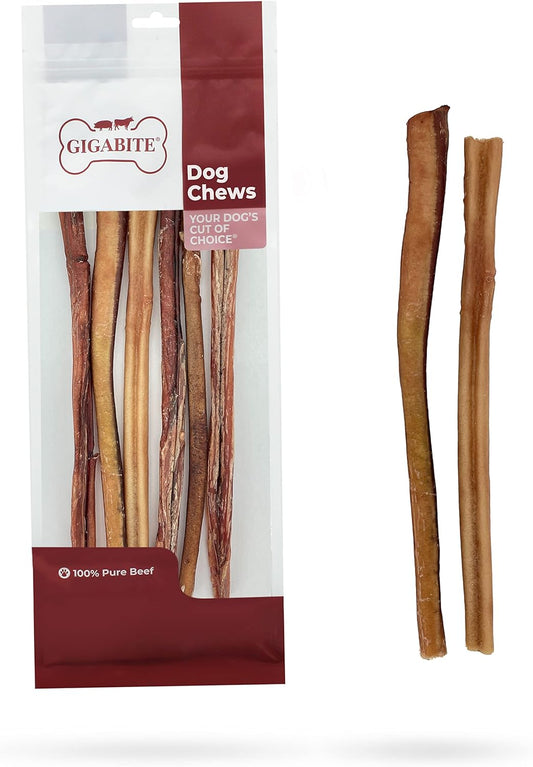 Best Pet Supplies GigaBite 12 Inch Bully Sticks (6 Pack) - All Natural, Free Range Beef Pizzle Dog Treat