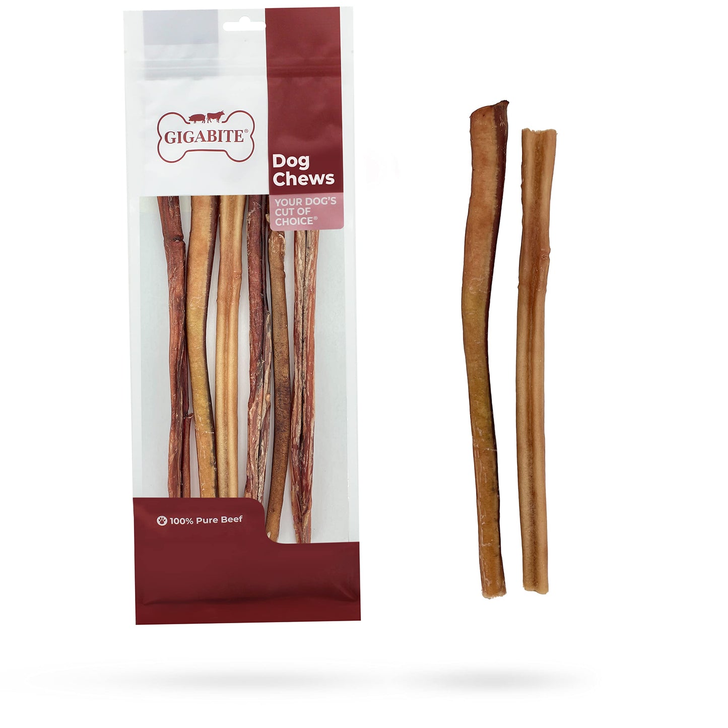 Best Pet Supplies GigaBite 6 Inch Medium Bully Sticks (20 Pack) - All Natural, Free Range Beef Pizzle Dog Treat