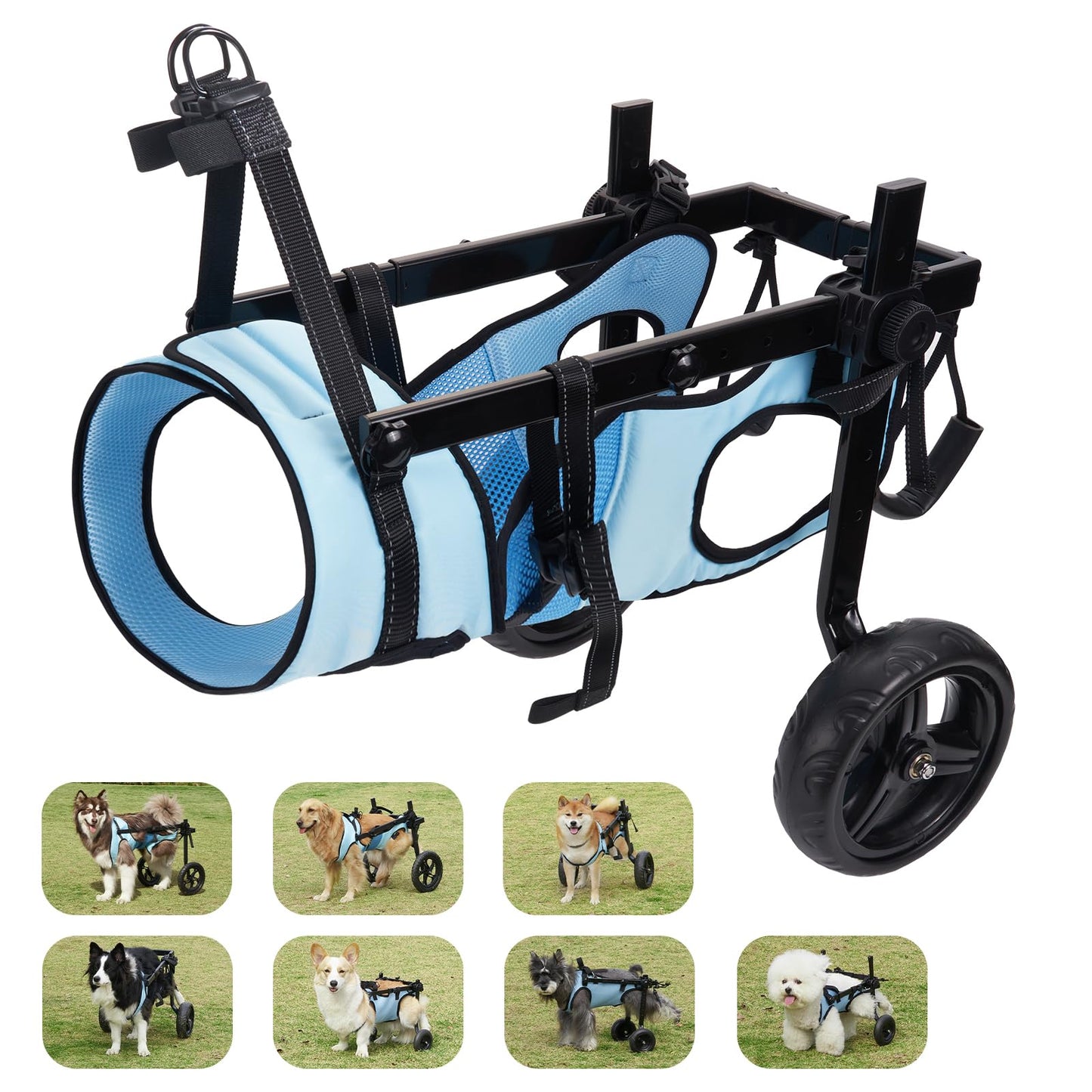 Dog Wheelchair for Back Legs, Dog Wheelchair Cart, Doggy/cat Wheelchair with Disabled Hind Legs Walking, Mobility Aids for Large Pets Hind Limbs, Dog Carts with Wheels, Light Weight, XL