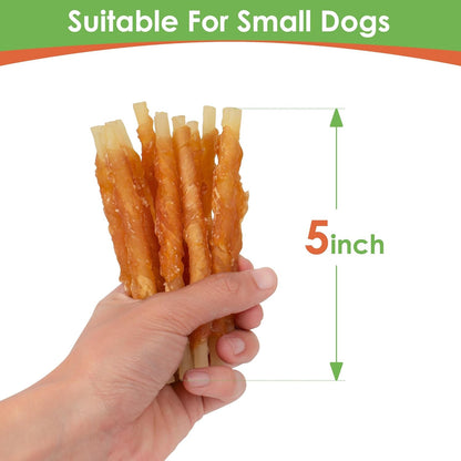 MON2SUN Rawhide Free Dog Treats Chicken Wrapped Cod Sticks for Small Dogs Healthy Training Treats Soft Snacks (14.11 Ounce -Pack of 1)