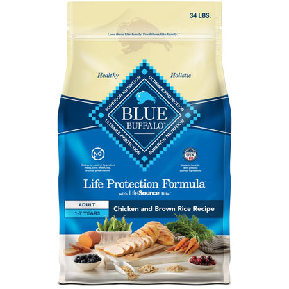 Blue Buffalo Life Protection Formula Healthy Weight Adult Dry Dog Food, Supports an Ideal Weight, Made with Natural Ingredients, Chicken & Brown Rice Recipe, 30-lb Bag