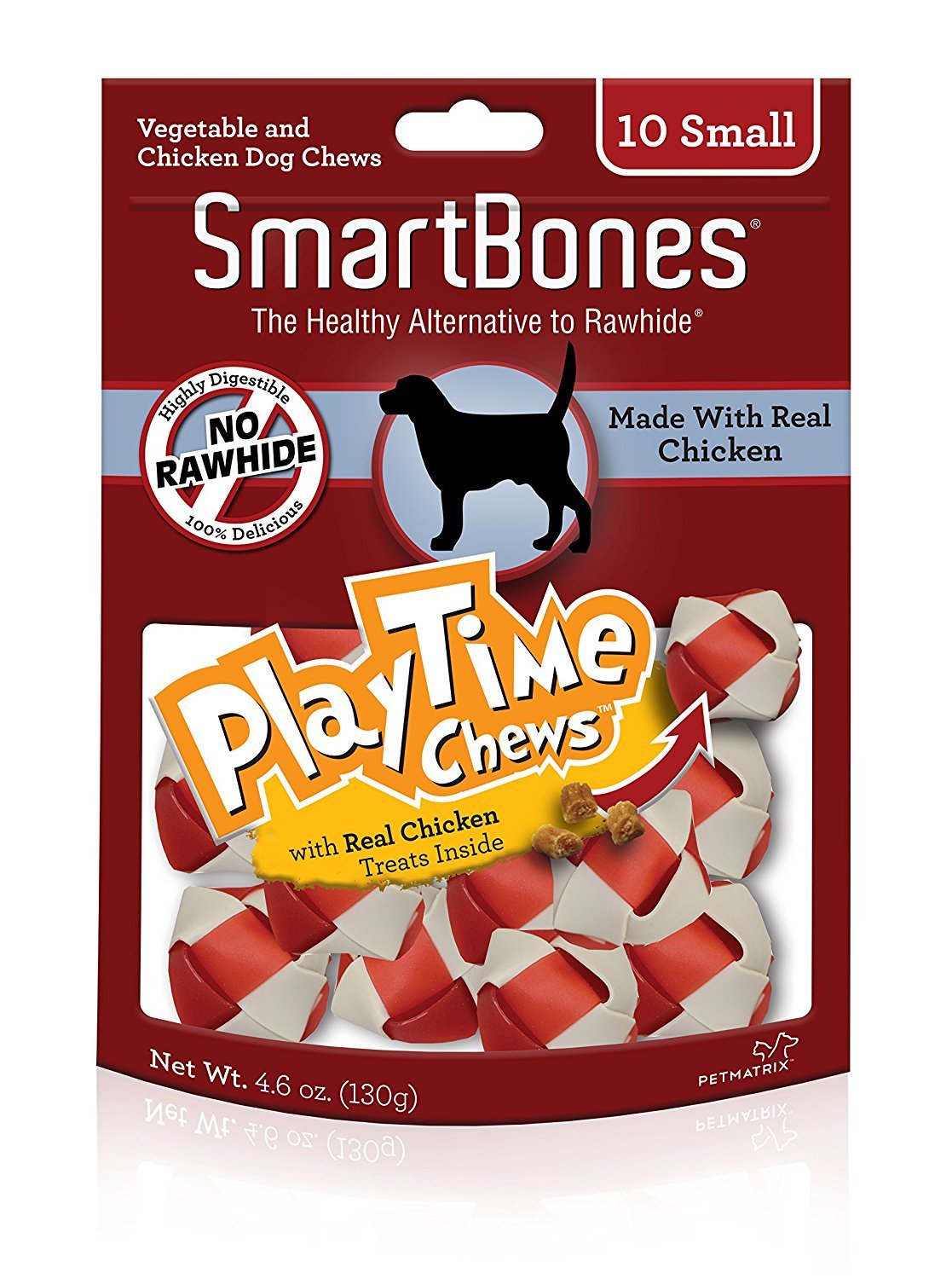 SmartBones PlayTime Chews, Rawhide Free Dog Chews, Treats for Dogs Made With Real Chicken, 10 Count Small