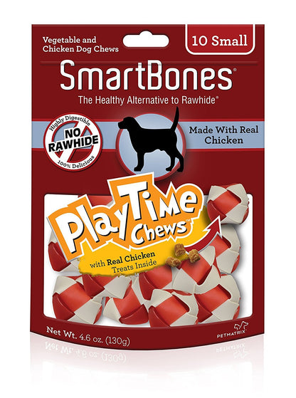 SmartBones DoubleTime Rolls and Playtime Chews, Treat Your Dog to a Rawahide-Free Chew Made with Real Meat and Vegetables