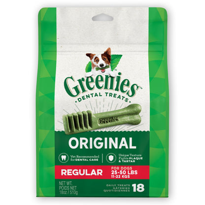 Greenies Original Regular Natural Dental Care Dog Treats, 12 oz. Pouch (12 Treats)