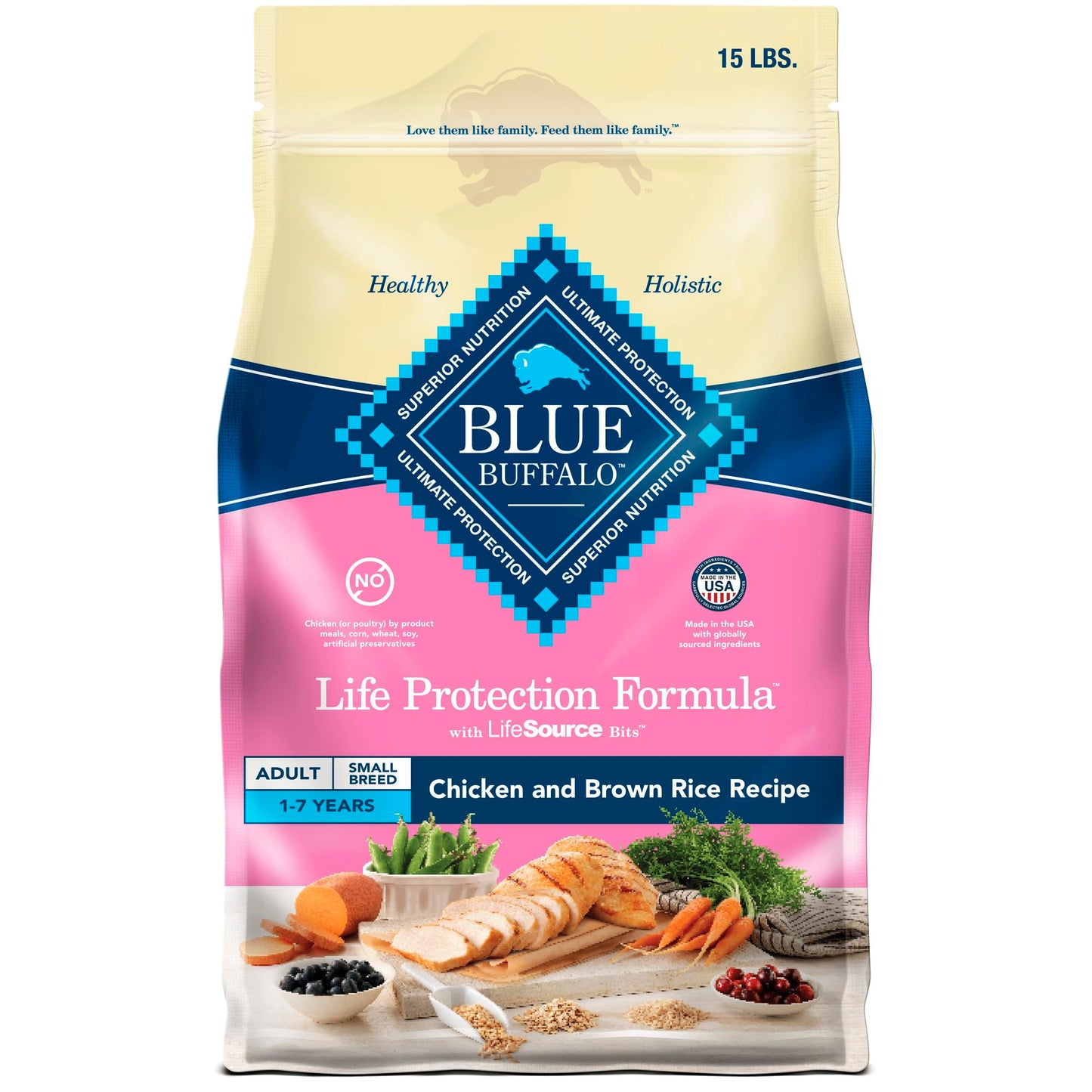 Blue Buffalo Life Protection Formula Adult Small Breed Dry Dog Food, Supports High Energy Needs, Made with Natural Ingredients, Chicken & Brown Rice Recipe, 5-lb. Bag