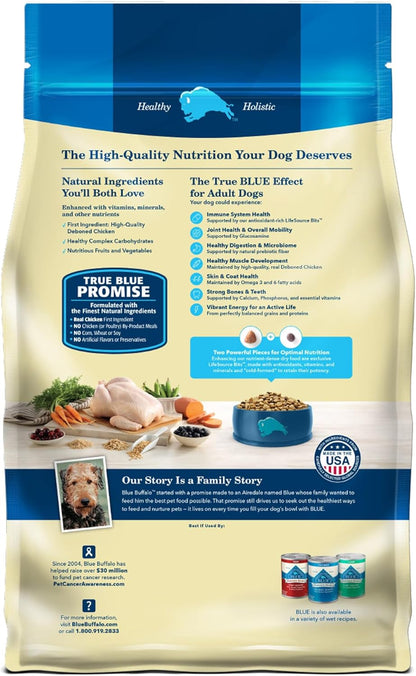 Blue Buffalo Life Protection Formula Adult Dry Dog Food, Helps Build and Maintain Strong Muscles, Made with Natural Ingredients, Chicken & Brown Rice Recipe, 15-lb. Bag