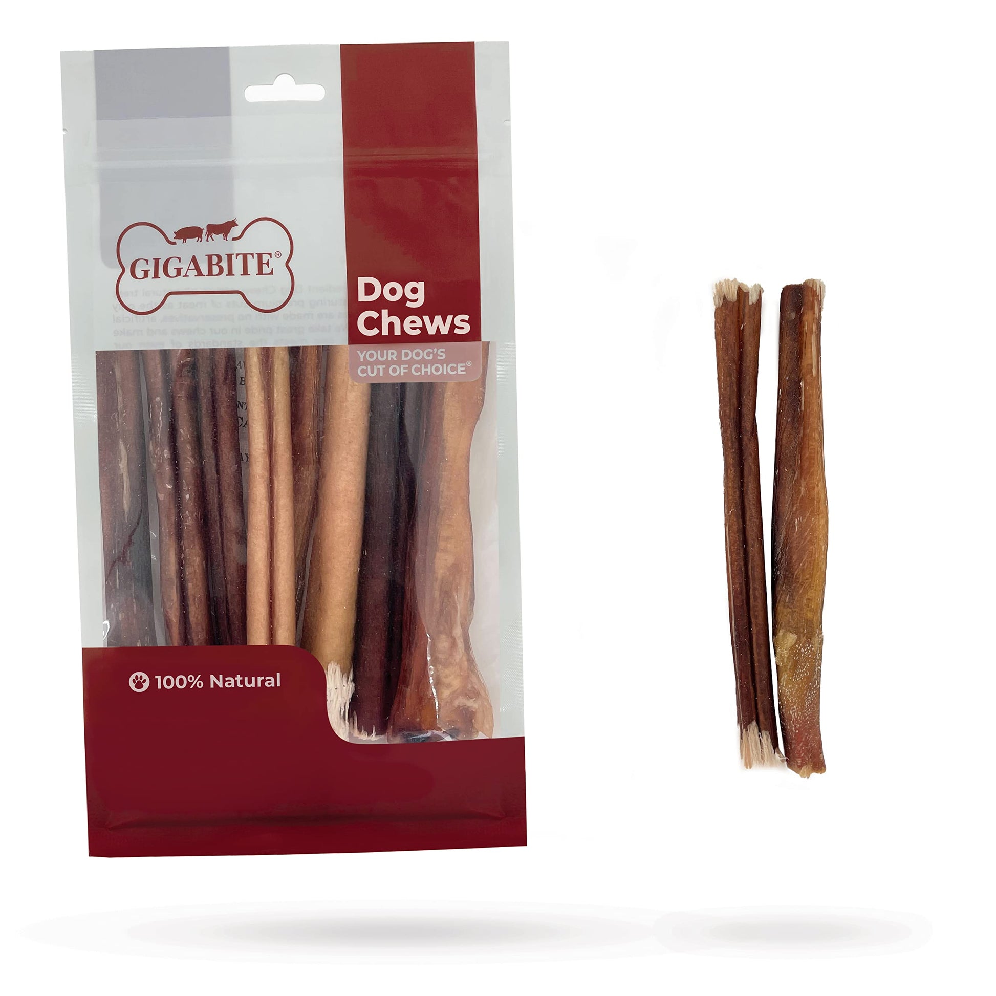 Best Pet Supplies GigaBite 6 Inch Monstrous Bully Sticks (8 Pack) - All Natural, Free Range Beef Pizzle Dog Treat