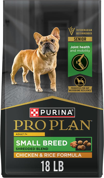 Purina Pro Plan Small Breed 7 Plus Shredded Blend Chicken and Rice Formula Senior Dog Food - 18 lb. Bag