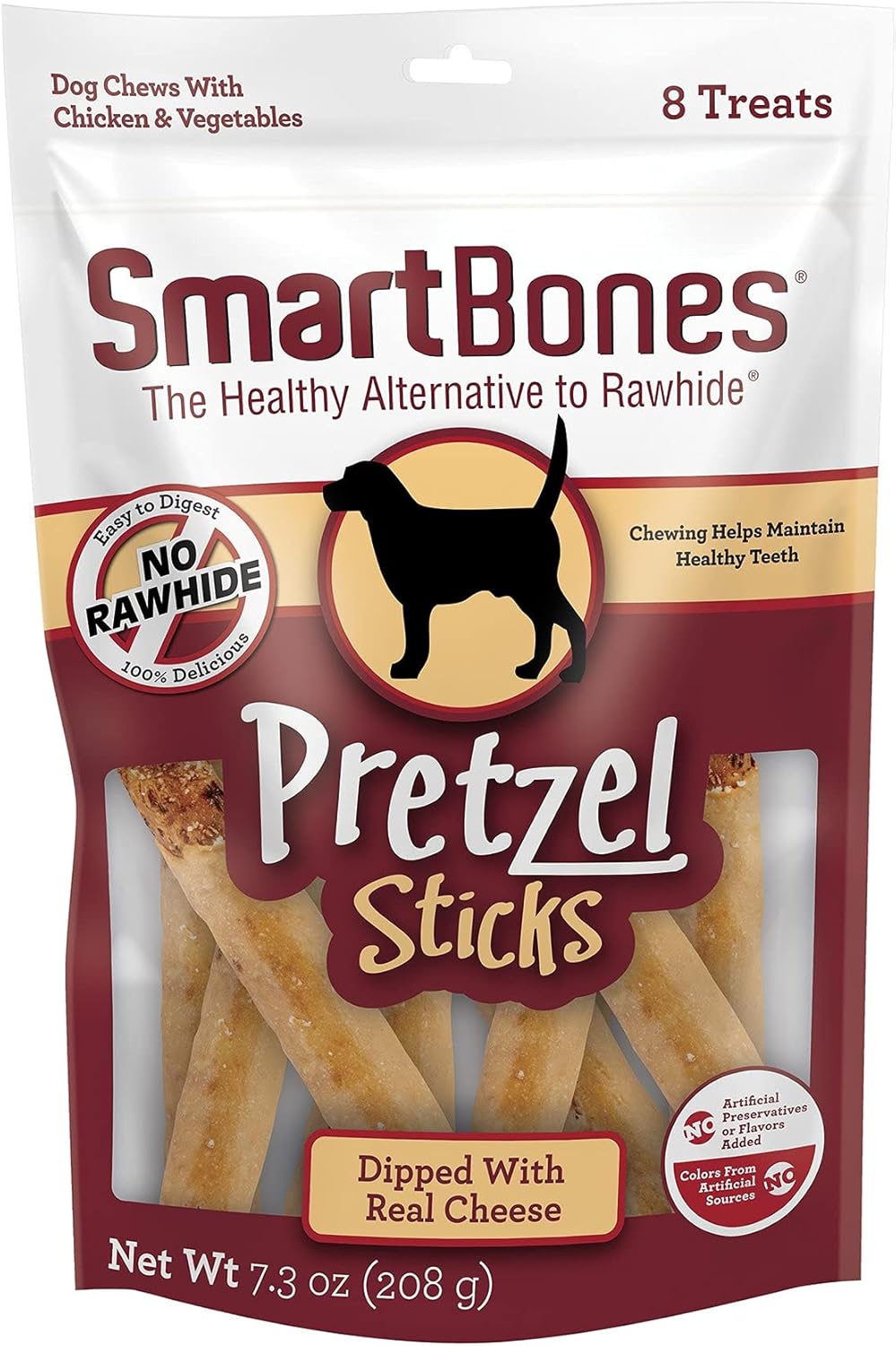 SmartBones No Artificial Colors or Preservatives Pretzel-Style Chews, Treat Your Dog to a Fun Shapped Rawhide-Free Chew 8 Count (Pack of 1)