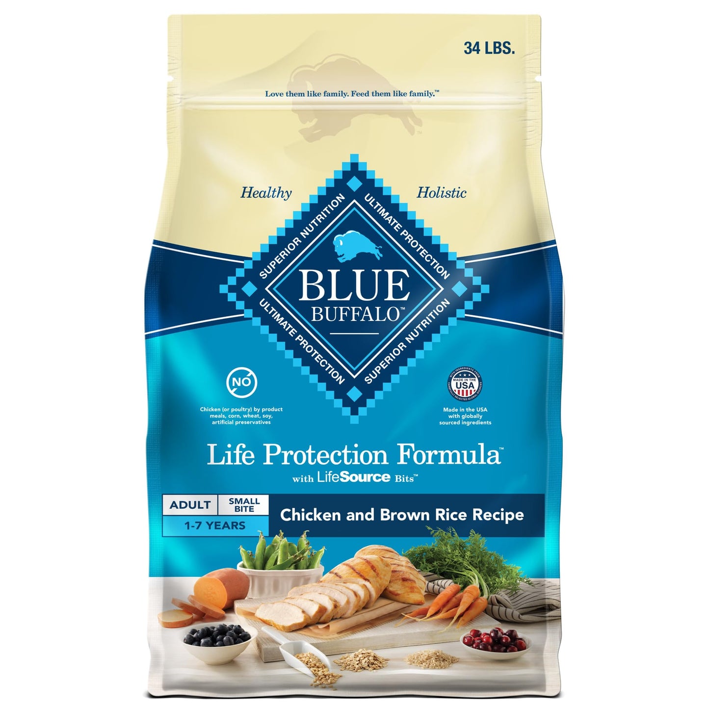 Blue Buffalo Life Protection Formula Natural Adult Dry Dog Food, Chicken and Brown Rice 6-lb