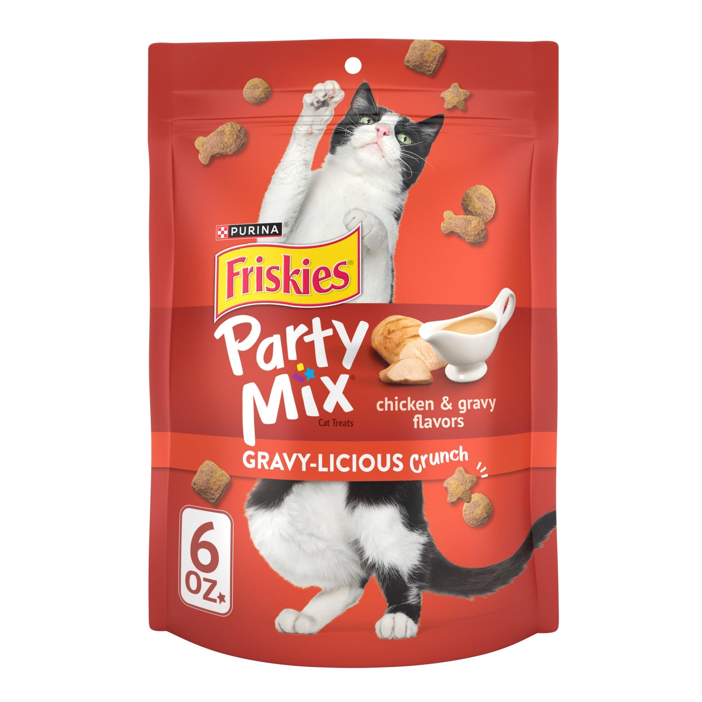 Purina Friskies Made in USA Facilities, Natural Cat Treats, Party Mix Natural Yums Catnip Flavor - 30 oz. Canister