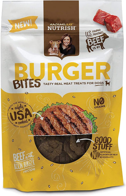 Rachael Ray Nutrish Burger Bites Beef Recipe With Bison Dog Treats, 12 oz. Pouch