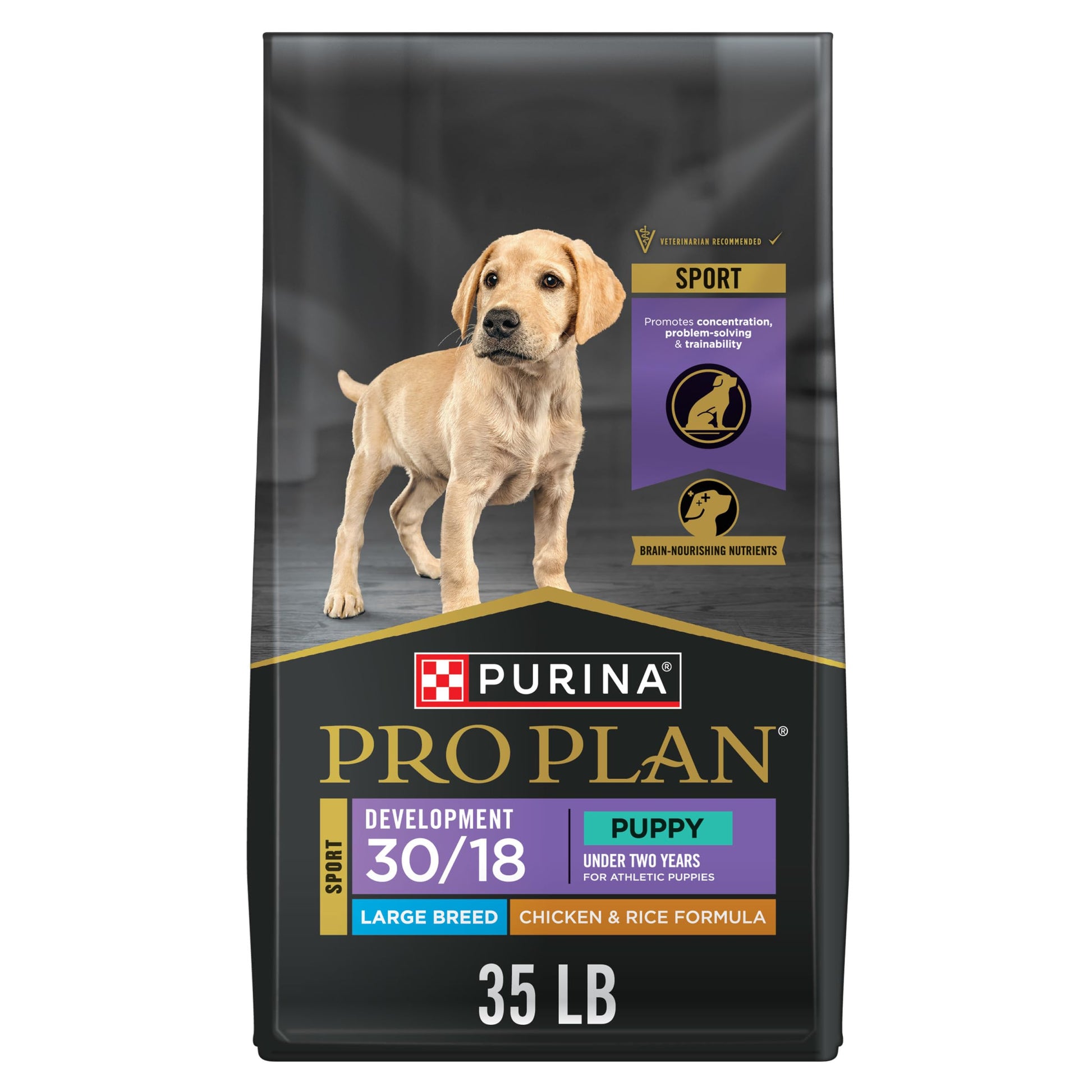 Purina Pro Plan Sport Development Large Breed 30/18 Chicken and Rice High Protein Dog Food Puppy Formula - 18 lb. Bag