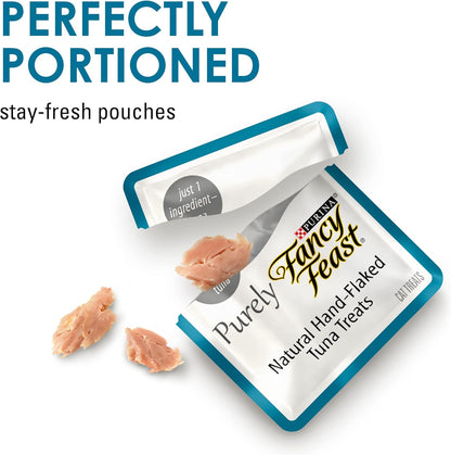 Purina Fancy Feast Natural Cat Treats, Purely Natural Hand-Flaked Tuna - (Pack of 5) 10 ct. Pouches