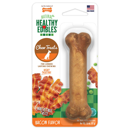 Nylabone Healthy Edibles Natural Dog Chews Long Lasting Roast Beef & Chicken Flavor Treats for Dogs, Small/Regular (12 Count)