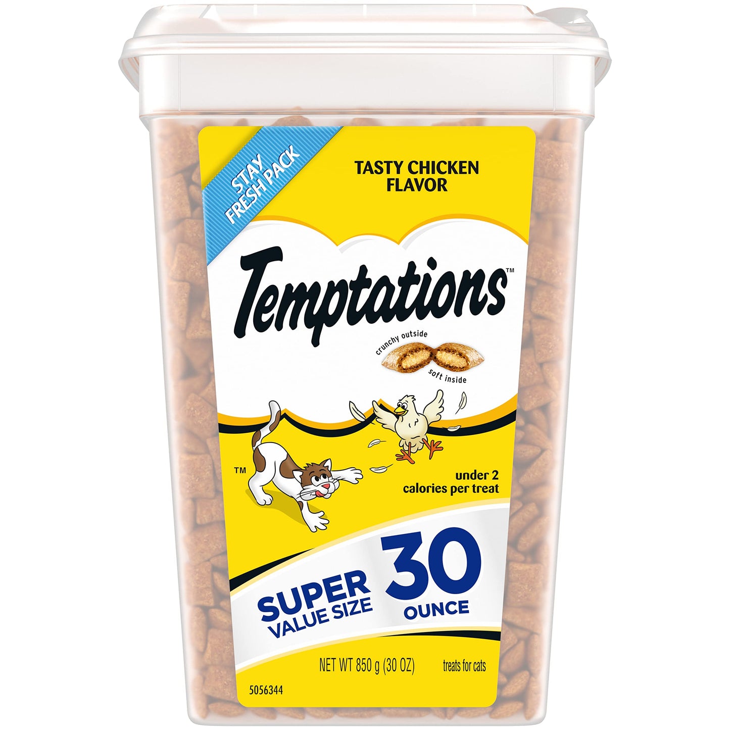 TEMPTATIONS Classic Crunchy and Soft Cat Treats Tasty Chicken Flavor, 48 Ounce (Pack of 1)