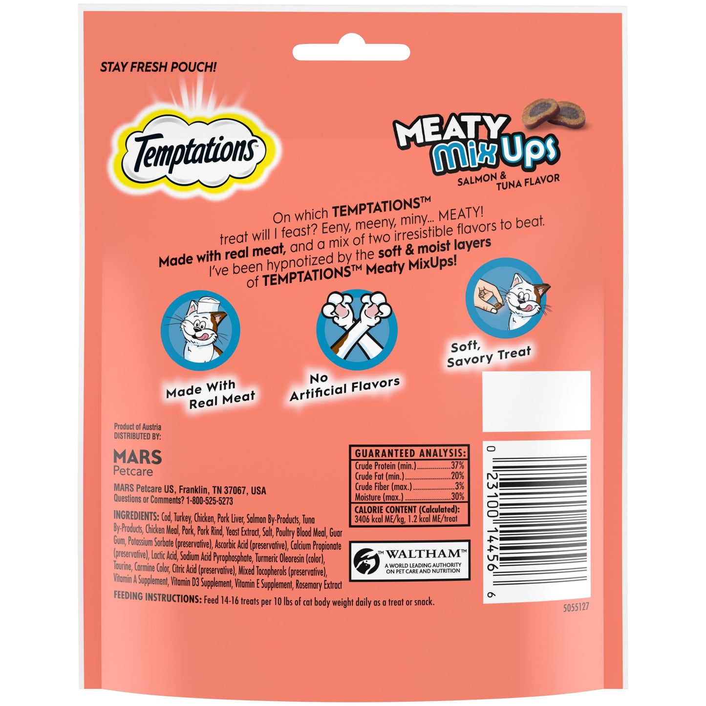 Temptations Meaty MixUps Cat Treats Salmon & Tuna Flavor, 4.12 oz. Pouch