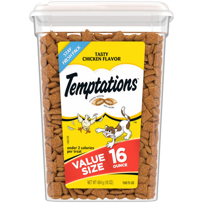 TEMPTATIONS Classic Crunchy and Soft Cat Treats Tasty Chicken Flavor, 48 Ounce (Pack of 1)