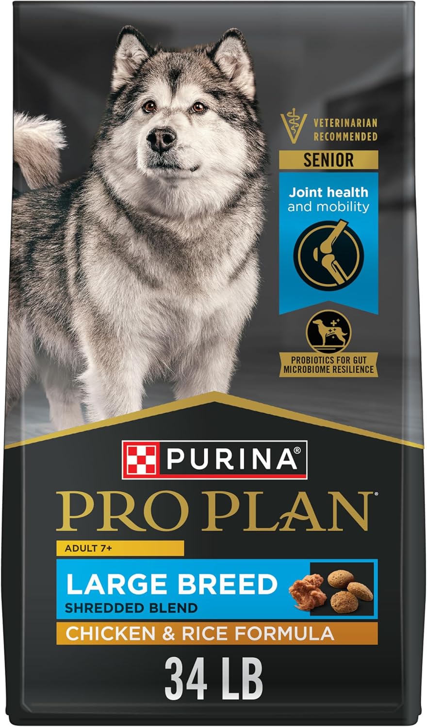 Purina Pro Plan Large Breed Adult 7 Plus Shredded Blend Chicken and Rice Formula Senior Dog Food - 34 lb. Bag