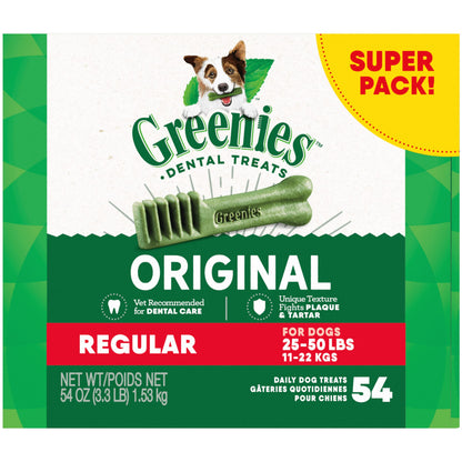 Greenies Original Regular Natural Dental Care Dog Treats, 12 oz. Pouch (12 Treats)