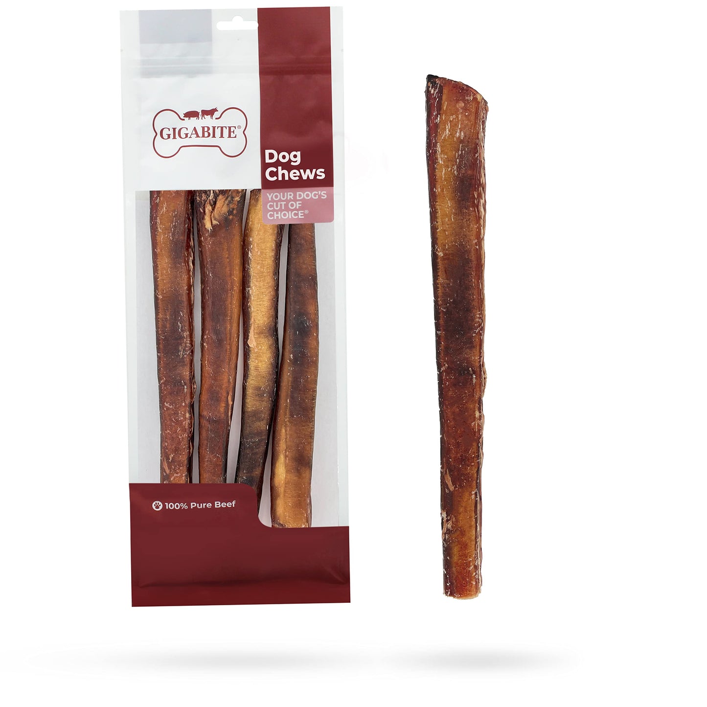 Best Pet Supplies GigaBite 6 Inch Bully Sticks (1 Pound) - All Natural, Free Range Beef Pizzle Dog Treat