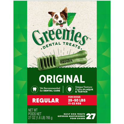 Greenies Original Regular Natural Dental Care Dog Treats, 12 oz. Pouch (12 Treats)