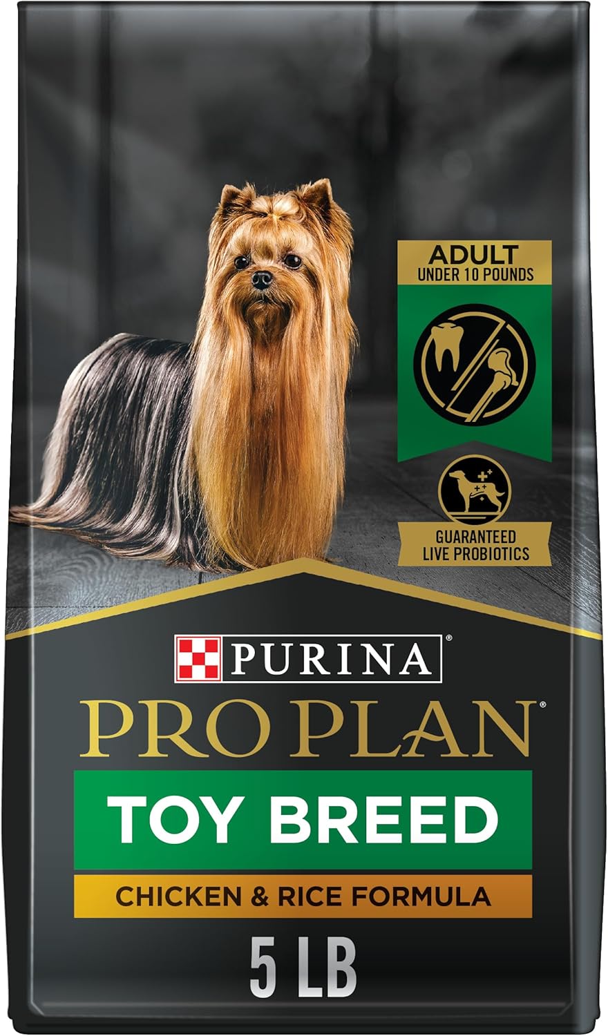 Purina Pro Plan Toy Breed Dog Food With Probiotics for Dogs, Chicken & Rice Formula - 5 lb. Bag