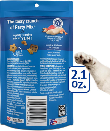 Purina Friskies Cat Treats, Party Mix Beachside Crunch - (Pack of 10) 2.1 oz. Pouches