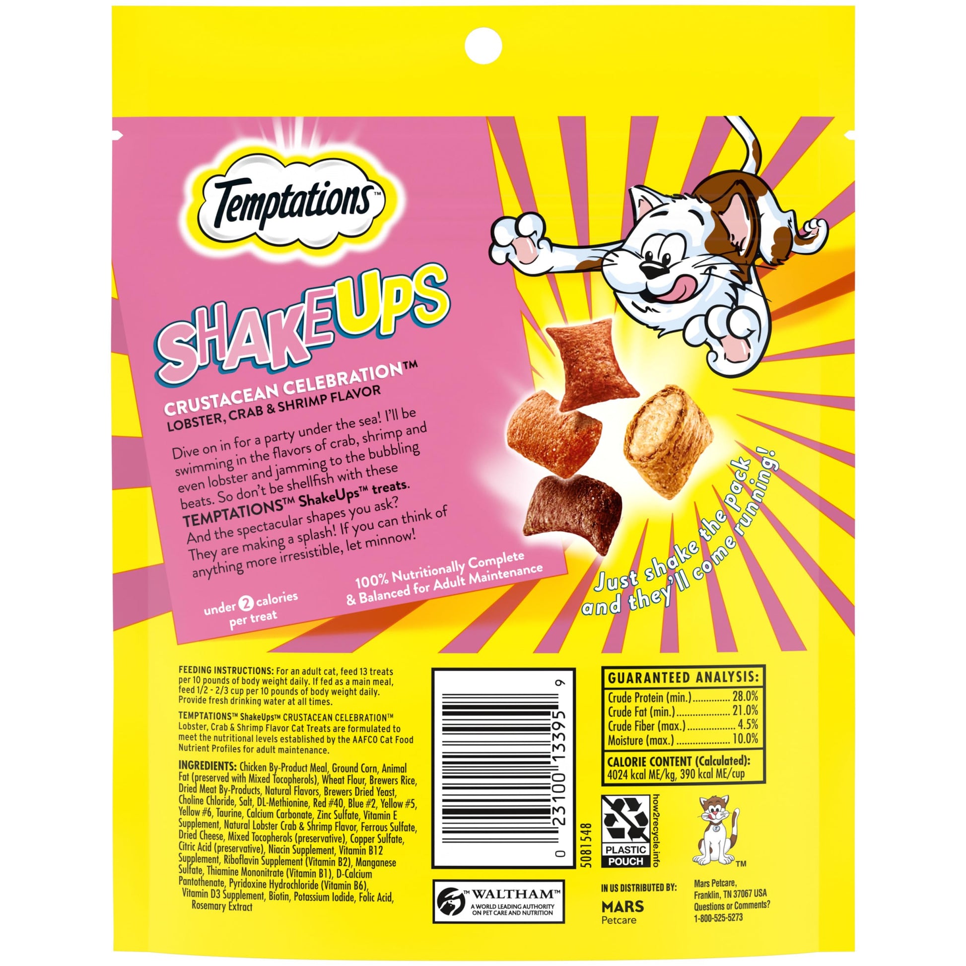 Temptations ShakeUps Crunchy and Soft Cat Treats, Crustacean Celebration Flavor, (12) 2.47 oz. Pouches