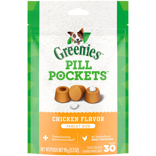 Greenies Pill Pockets Small Size Soft Dog Treats for Tablets, Hickory Smoke Flavor, Made with Natural Ingredients Plus Minerals & Trace Nutrients, 3.2 oz. (30 Count, Pack of 1)