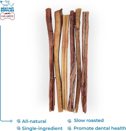 Best Pet Supplies GigaBite 12 Inch Bully Sticks (6 Pack) - All Natural, Free Range Beef Pizzle Dog Treat