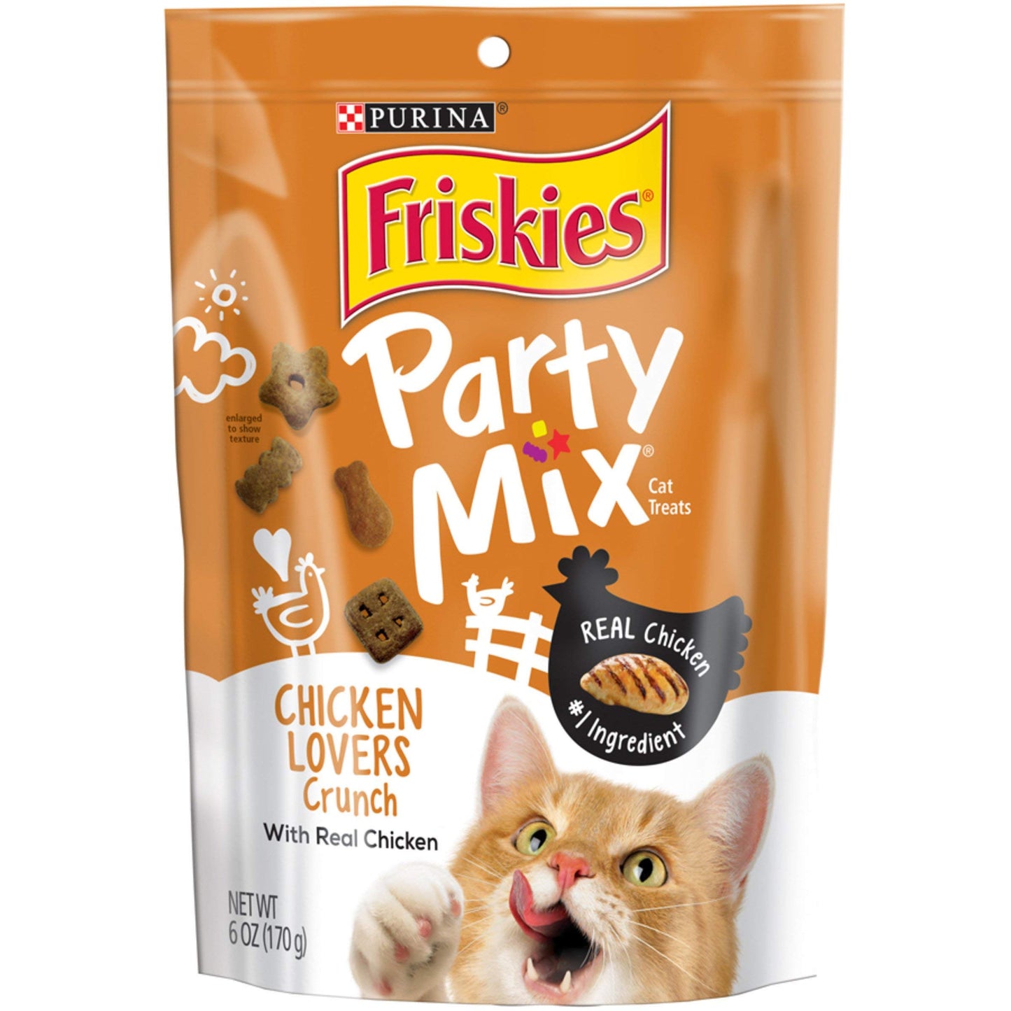 Purina Friskies Made in USA Facilities, Natural Cat Treats, Party Mix Natural Yums Catnip Flavor - 30 oz. Canister