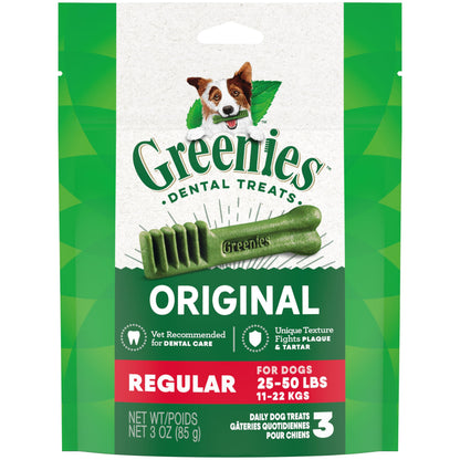 Greenies Original Regular Natural Dental Care Dog Treats, 12 oz. Pouch (12 Treats)