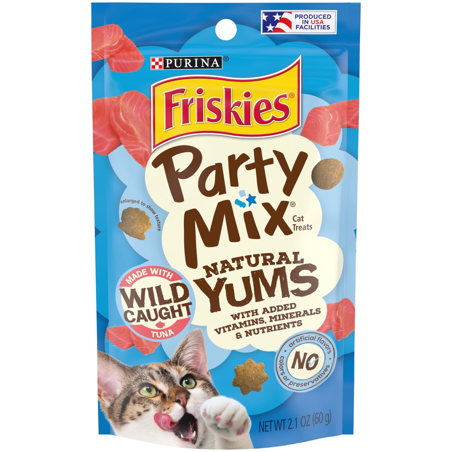 Purina Friskies Cat Treats, Party Mix California Crunch With Chicken - (Pack of 10) 2.1 oz. Pouches