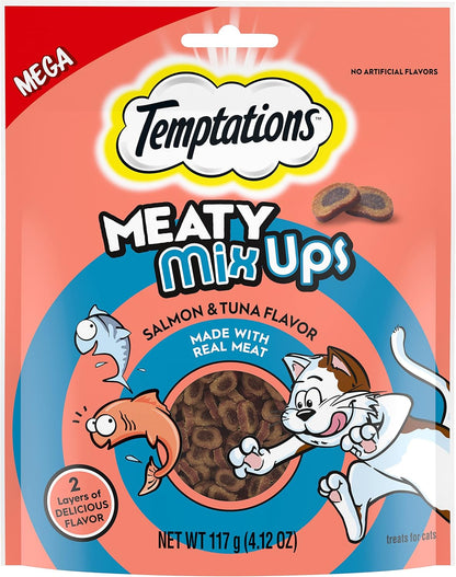 Temptations Meaty MixUps Cat Treats Salmon & Tuna Flavor, 4.12 oz. Pouch