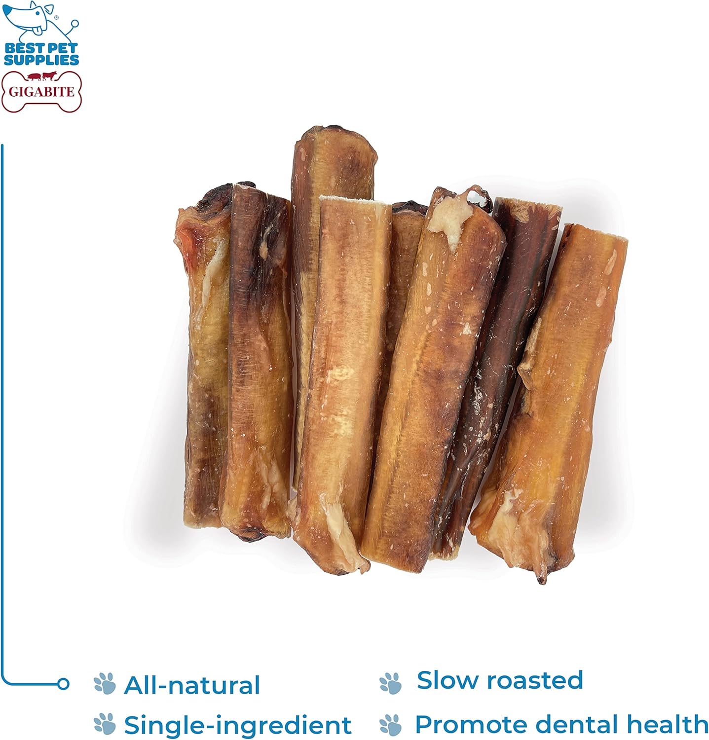 Best Pet Supplies GigaBite 6 Inch Monstrous Bully Sticks (8 Pack) - All Natural, Free Range Beef Pizzle Dog Treat