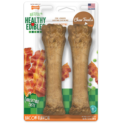 Nylabone Healthy Edibles Natural Dog Chews Long Lasting Roast Beef & Chicken Flavor Treats for Dogs, X-Large/Souper (4 Count)