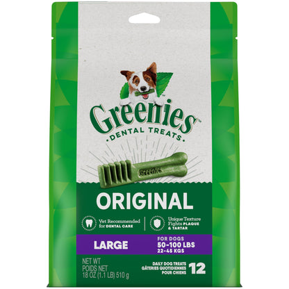 Greenies Original Large Natural Dental Care Dog Treats, 12 oz. Pouch (8 Treats)