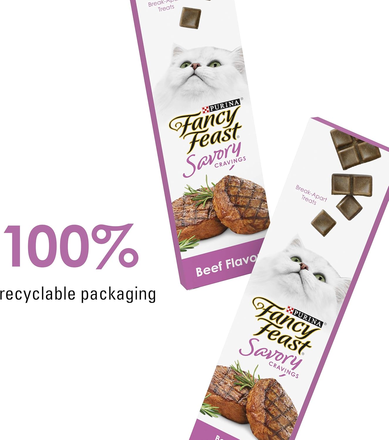 Purina Fancy Feast Limited Ingredient Cat Treats, Savory Cravings Beef Flavor - (10 Packs of 3) 3 oz. Boxes