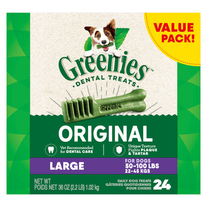 Greenies Original Large Natural Dental Care Dog Treats, 12 oz. Pouch (8 Treats)