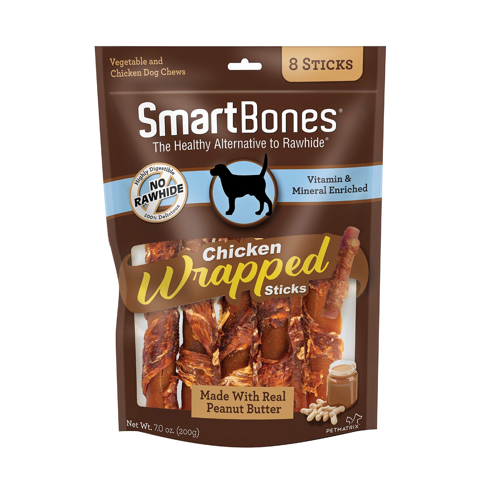 SmartBones Chicken-Wrapped Sticks, Treat Your Dog to a Rawhide-Free Chew Made with Real Chicken and Vegetables