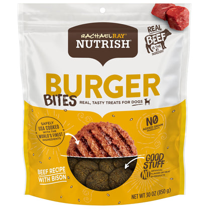 Rachael Ray Nutrish Burger Bites Beef Recipe With Bison Dog Treats, 12 oz. Pouch