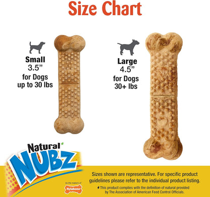 Nylabone Nubz Natural Edible Chew Treats for Dogs, Made in USA, Chicken Flavor, Large - Up to 50 lbs. (40 Count)