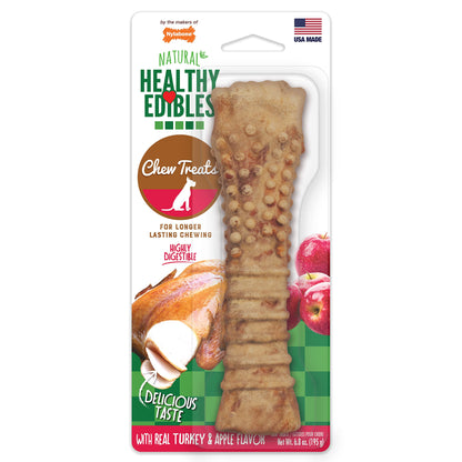 Nylabone Healthy Edibles Natural Dog Chews Long Lasting Bacon Flavor Treats for Dogs, X-Large/Souper (2 Count)