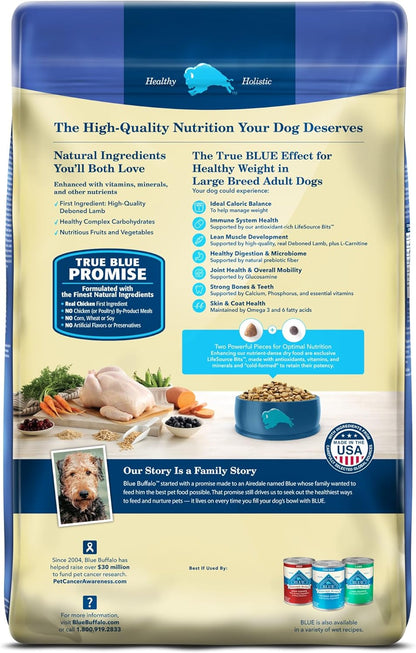 Blue Buffalo Life Protection Formula Healthy Weight Large Breed Adult Dry Dog Food for Weight Control, Made with Natural Ingredients, Chicken & Brown Rice Recipe, 30-lb Bag