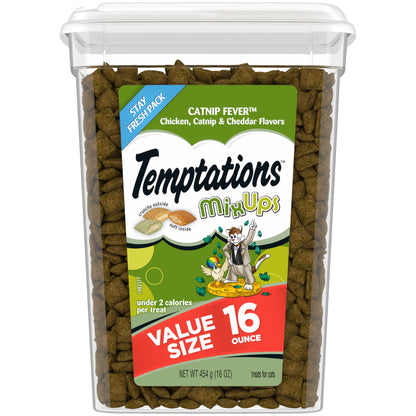 Temptations MixUps Crunchy and Soft Cat Treats, Catnip Fever Flavor, (12) 3 oz. Pouches