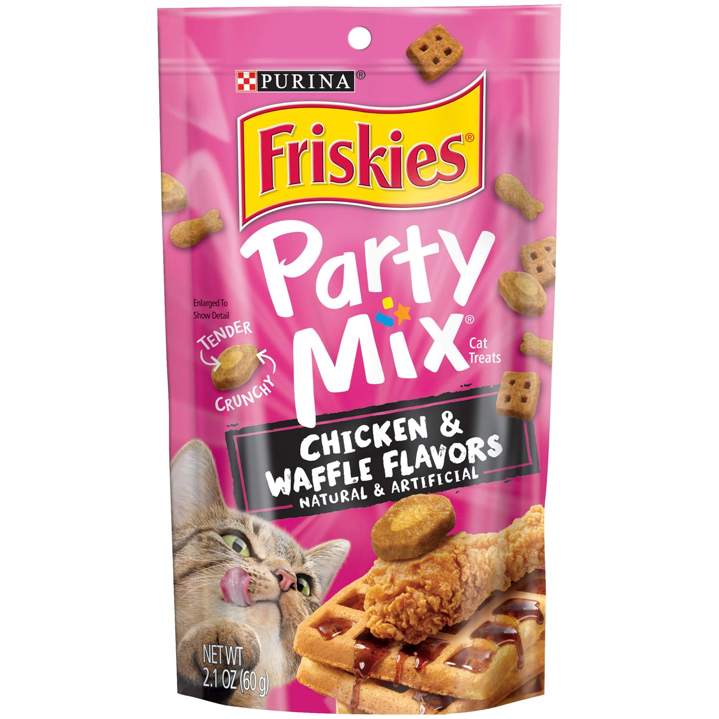 Purina Friskies Cat Treats, Party Mix Gravy-licious Crunch Turkey and Gravy Flavors - (Pack of 10) 2.1 oz. Pouches