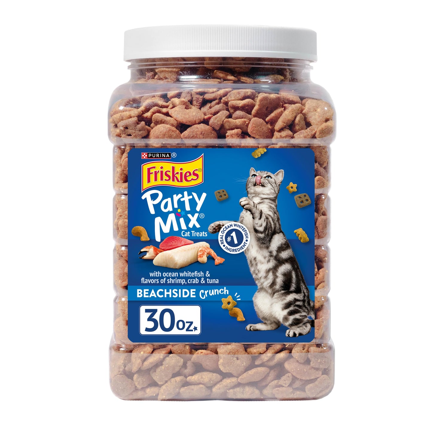 Purina Friskies Cat Treats, Party Mix Gravy-licious Crunch Turkey and Gravy Flavors - (Pack of 10) 2.1 oz. Pouches